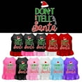 thumbnail image 1 of Christmas Dog Dress, Pet Dog  Cat Dress Screen Printed, "Don't Tell Santa", 1 of 10