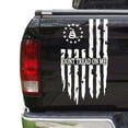 thumbnail image 1 of Dont Tread On Me Gadsden Flag Distressed American USA US Flag Truck Tailgate Vinyl Decal Compatible with most Pickup Trucks 1776 Betsy Ross Flag Decal (11" x 20", White), 1 of 8