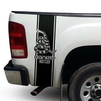 Dont Tread On Me Gadsden Flag Rear Truck Bed Vinyl Decal Sticker Compatible with most Pickup Trucks Christopher Gadsden Flag 1775 Timber Rattlesnake Decal (11" x 35", Black)