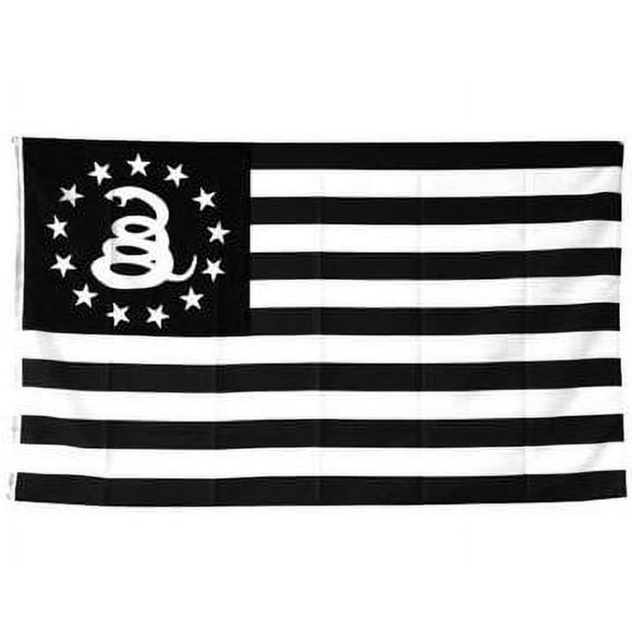 Dont Tread On Me - Combat Flag, 3 x 5 ft, Black and White Color