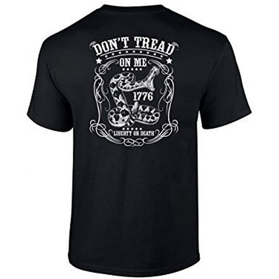 Dont Tread On Me Short Sleeve T-shirt 1776 Liberty Or Death-Black-Large