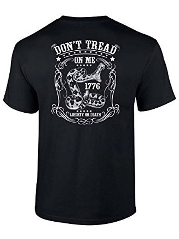 Dont Tread On Me Short Sleeve T-shirt 1776 Liberty Or Death-Black-XL