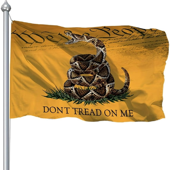 Dont Tread On Me We The People Flag, Constitution Rattlesnake Gadsden Flags Banner With Brass Grommet, Double Printed USA US Don't Tread On Me Flag Outdoor With UV Fade Proof