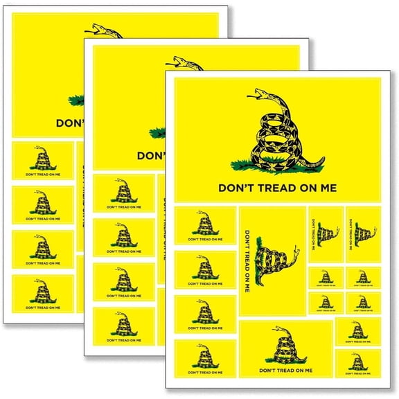 Dont Tread on Me Gadsden Flag Sticker Decal in Multiple Sizes, 3 Pack, 11.7 x 8.3 Inches