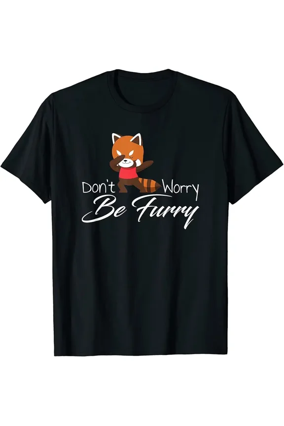Dont Worry Be Furry Funny Fandom Cat Kitten Gift Unisex T-Shirt, up to Size 5XL