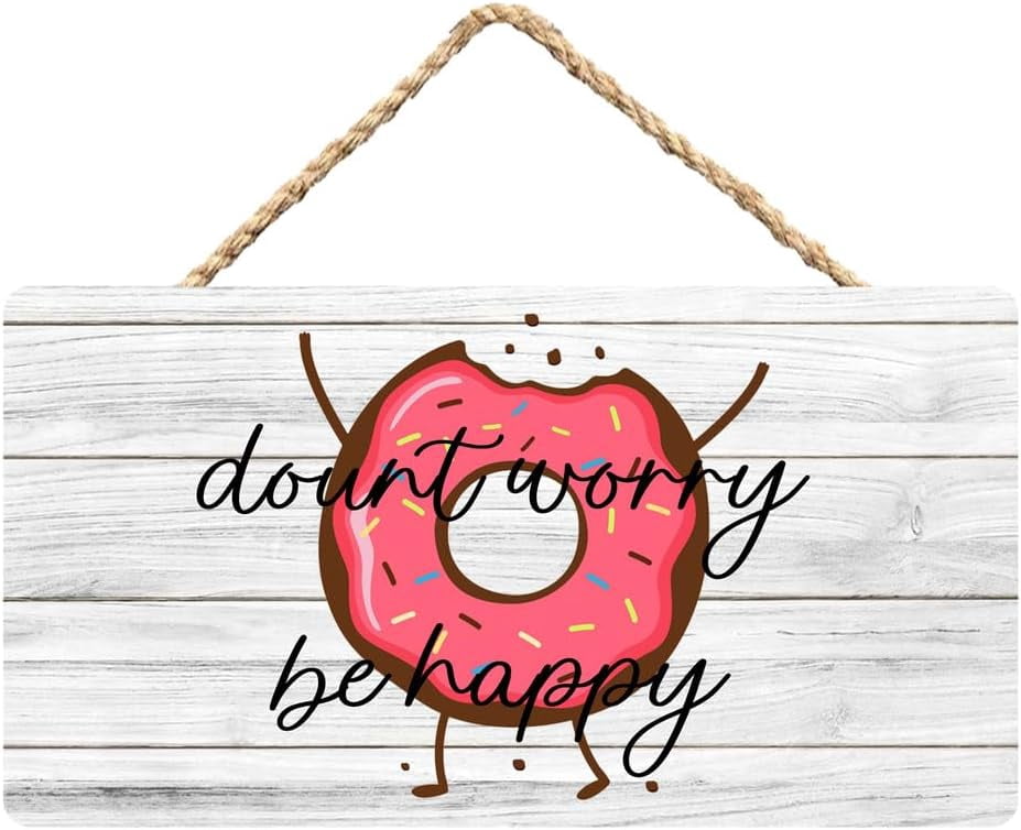 Dont Worry Be Happy Wooden Sign Wall Hanging, Home Door Decor for ...
