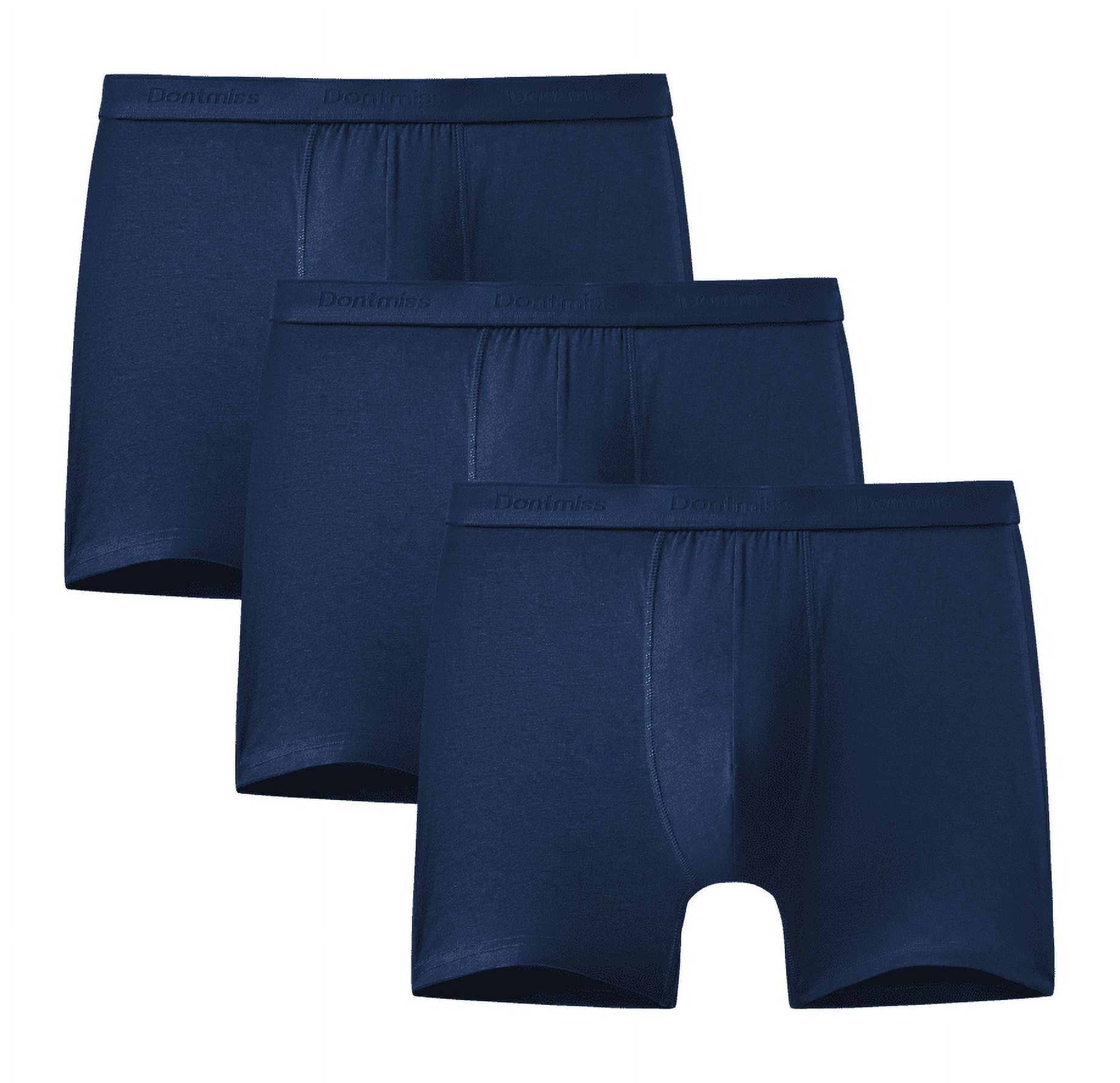 Men's Bamboo Viscose Boxer Briefs Underwear Steel Blue Color - 3-pack main image 0