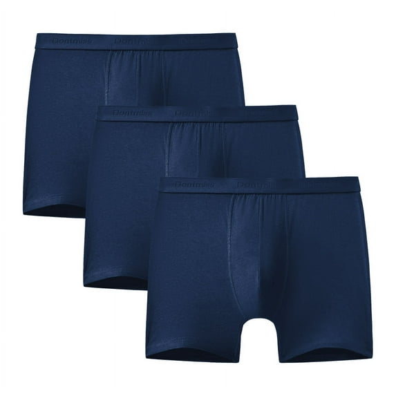 Dontmiss Men's Soft Breathable Bamboo Viscose Underwear 3-Pack Boxer Brief