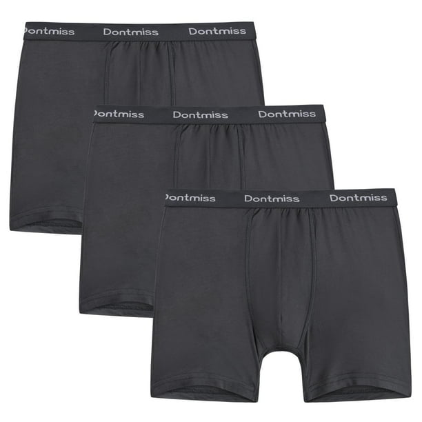 Dontmiss Men's Underwear Micro Modal Boxer Briefs Soft Trunks in 3 Pack
