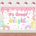 thumbnail image 1 of Donut 8th Birthday Backdrop Party Decorations for Girls, It's Great to Be Eight Photography Background Doughnut Dessert Candy Eighth Party Favors Supplies, 1 of 6