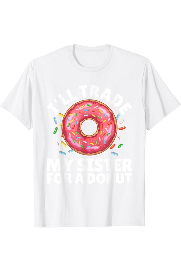 Donut Art For Boys Girls Kids Sister Doughnut Lover Donuts T-ShirtMen's and women's pure cotton short-sleeved shirts