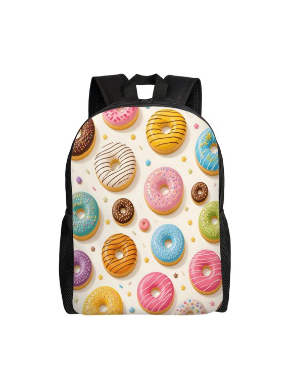 Donut Backpack Full Front Print Travel Laptop Bag for Men and Women