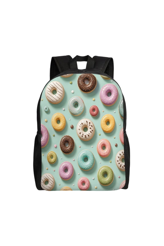 Donut Backpack Full Front Print Travel Laptop Bag for Men and Women