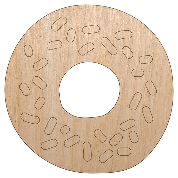 Donut Bagel Doodle Wood Shape Unfinished Piece Cutout Craft DIY Projects - 6.25 Inch Size - 1/8 Inch Thick