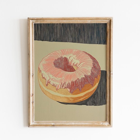 Donut Bakery Kitchen Dessert Wall Art Decor Unframed Paper Print