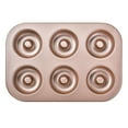 thumbnail image 1 of Donut Baking Mold Pan, 6-Cavity Non-Stick Ring Doughnut Bakeware, Carbon Steel Donut Molds, Round/Heart/Flower Shaped Pan Doughnut Bakeware for Oven Baking (Champagne Gold), 1 of 5