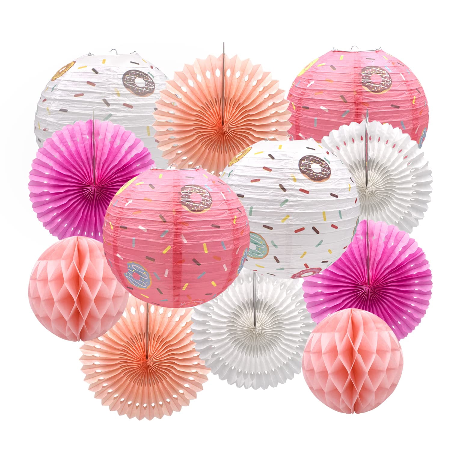 Donut Birthday Party Decorations, Donut Party Supplies Donut Lanterns Party Paper...