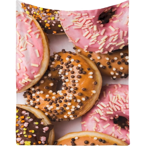 Donut Blanket Throw Super Soft and Cozy Blankets for Home Decoration, Couch, Bed, Sofa 50"x40" Small for Kids for All Seasons