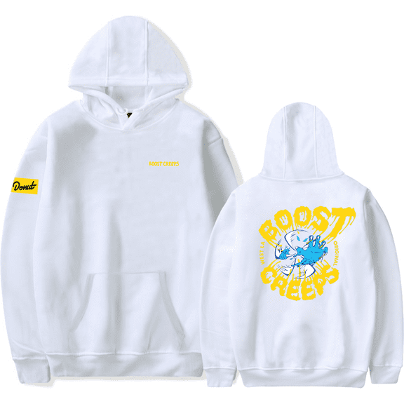 Donut Boost Creeps Hoodie Men's Hip Hop Printing Pullover Hooded Sweatshirts