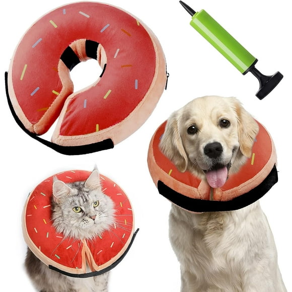 Donut Brown Dog Cone Collar,Soft Cone Collar for Dogs After Surgery for Large Medium Small Dogs,Pet Inflatable Collar Protective Recovery Donut Collar, M (Neck:9"-12")