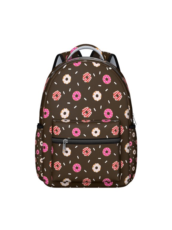 Donut Candy Students Backpack Dessert Colorful Funny Cute Cake School Bag with Doughnut Foodie Sweet Donut Design, Comfortable and Durable