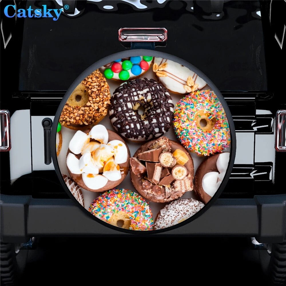 Donut Car Tire COVER Doughnut Gift SUV Spare Tire COVER