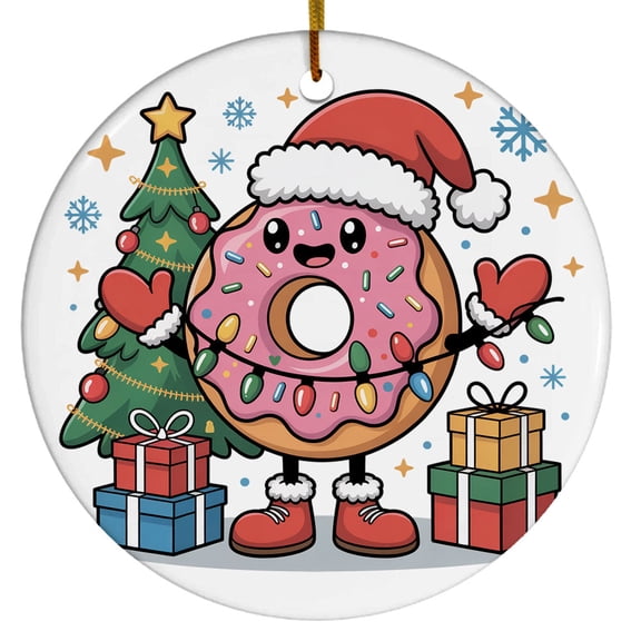 Donut Christmas Ornament, Christmas Gift For Dad Mom Friends Coworkers Colleagues, Christmas Ornament 2025, Gifts for Food Lovers, Women, Men
