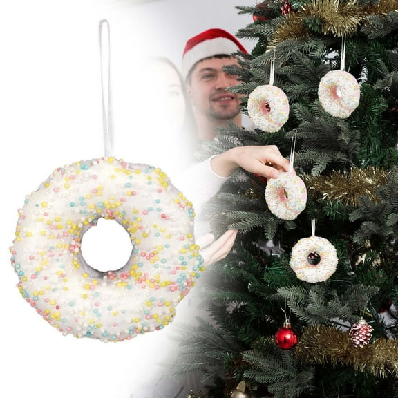 Donut Christmas Tree Ornament - Donut Tree Topper And Dessert Style Christmas Decorations For Holiday Tree Hanging