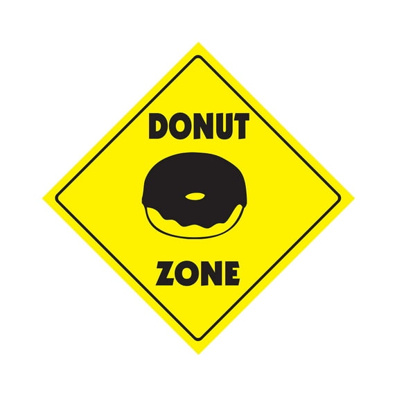Donut Crossing Sign Zone Xing | Indoor/Outdoor | 20" Tall fried dough churro hot now