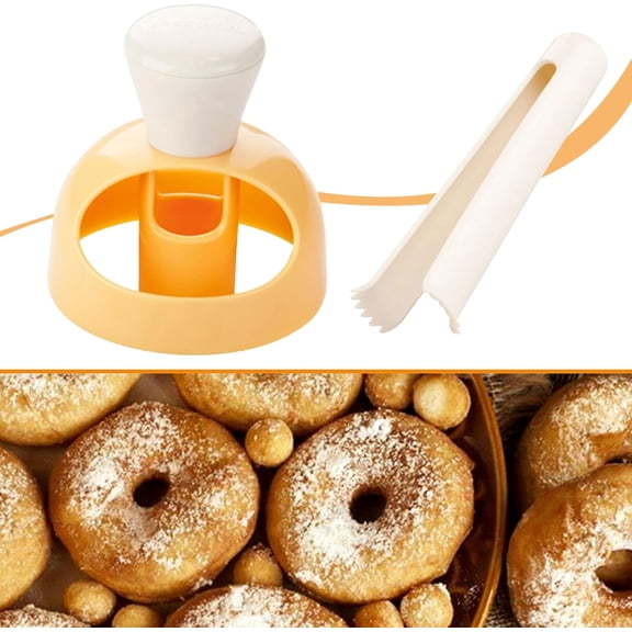 Donut Cutter with Dipping Plier, Non-Stick Doughnut Cutter, DIY Donut Hole Cutter, Reusable Desserts Cookie Cake Donut Mold for Kitchen Baking Tool Gift...
