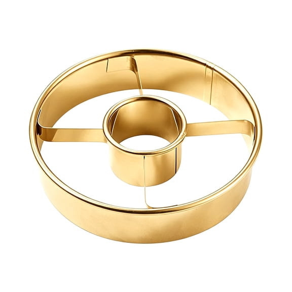 Donut Cutter With Hole, Stainless Steel Donut Baking Mold Set For Donuts Cookies And Mousse Rings, Multifunction Round Pastry Ring Mold For Baking And Desserts, Easy Clean Reusable Kitchen Tool, Gold