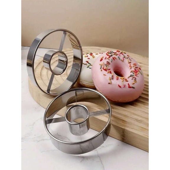 Donut Cutter and Stainless Steel Donut Mold, Heavy Duty DIY Baking Tool for Homemade Donuts, Cookies and Pastries, Professional Round Cake Donut Maker, Durable Kitchen Gadget