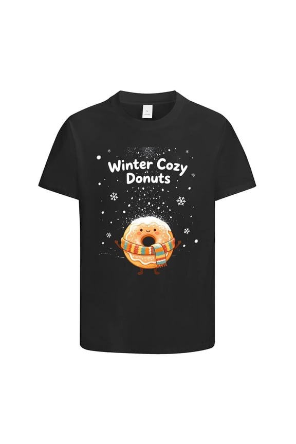 Donut Day Shirt for Men and Women, Funny Donut Shirt for Dessert Lover, Novelty Donuts T shirt with Creative Patterns, Funny Donuts Graphic Tee for Holiday, Graphic Tee for Party (L)