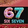 thumbnail image 1 of Donut Design 6th Birthday Banner Colorful Sprinkles 7th Birthday Display Star Patterns Firework Elements Donut Theme Backdrop for 6th Birthday Party 7th Birthday Celebration Kid's Party, 1 of 8