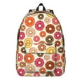 thumbnail image 1 of Donut Dessert School Backpack, Colorful Sweet Donut Pattern Casual Daypack Lightweight Travel Bag for Students and Women, 1 of 4
