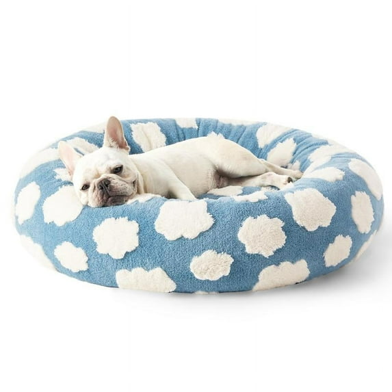Donut Dog Bed, Cute Calming Bed for Small/Medium/Large Dogs & Cats, Camas para Perros, Washable, Round Pet Bed, Anti-Slip Bottom, Pet Supplies