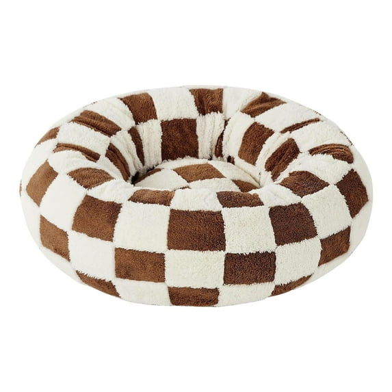 Donut Dog Bed Medium Size Dog - Round Cat Beds for Indoor Calming Pet with Washable Cover, Cute Modern Puppy Beds with Plush & Anti Slip Bottom(7"×20",C)