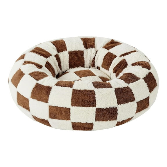 Donut Dog Bed Medium Size Dog - Round Cat Beds for Indoor Calming Pet with Washable Cover, Cute Modern Puppy Beds with Plush & Anti Slip Bottom(7"×20",C)