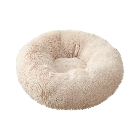 Donut Dog Cat Bed, Anxiety Calming Round Pet Bed For Small Dogs, Washable Faux Donut Pad Bed For Small And Medium Pet