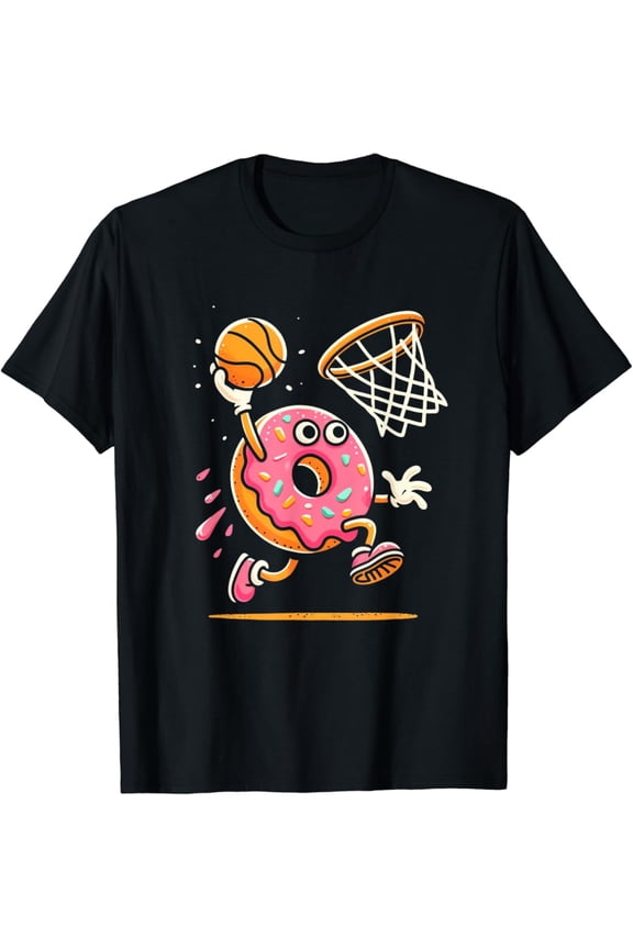 Donut Dunking Basketball Food Champ Sports Donut T-Shirt