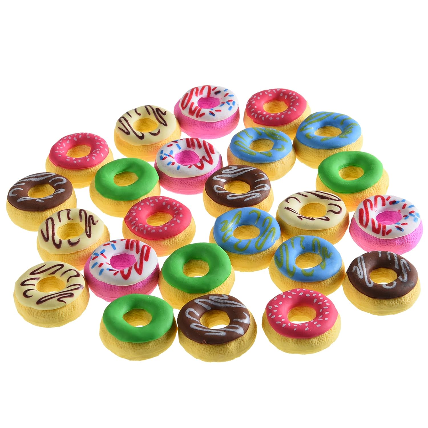 Donut Erasers for Kids, 24 Pieces 3D Cute Food Puzzle Mini Eraser, Cool