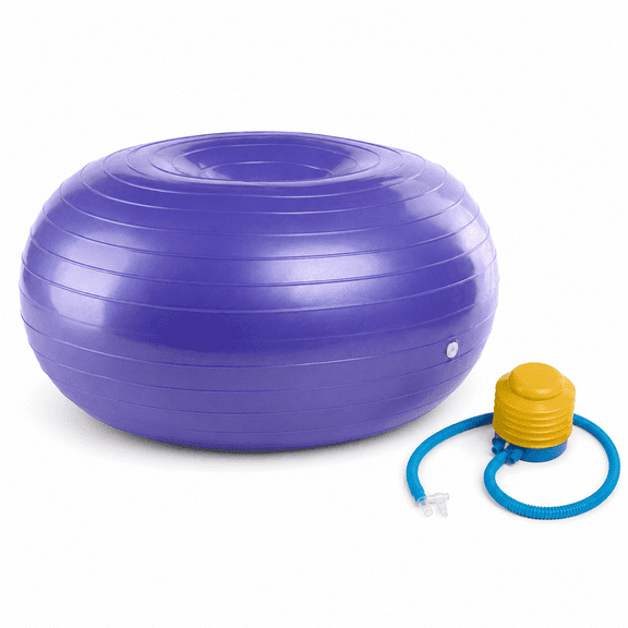 Donut Exercise Ball, Anti-Burst Inflatable Stability Yoga Donut Balance Ball, Non-Slip Matte Fitness Ball for Pilates, Core Training, Office Active Seating & Home Workout