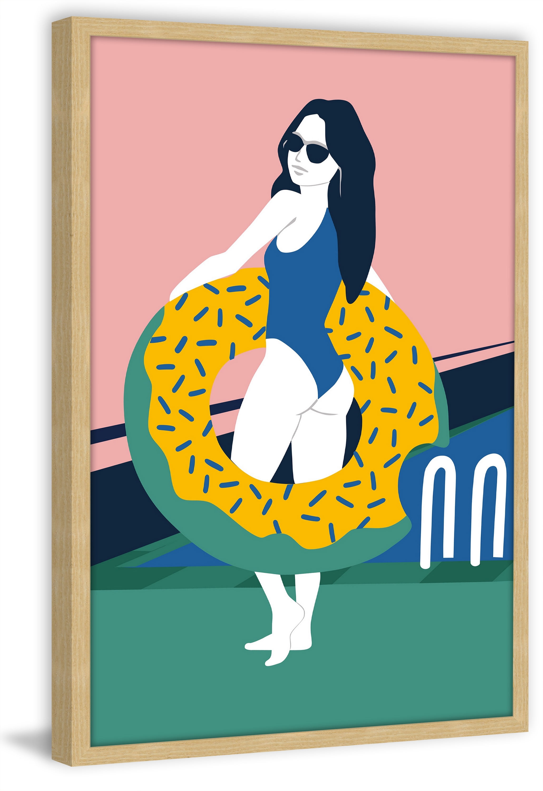 Donut Floater Framed Painting Print