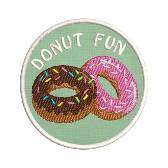 Donut Fun Badge Embroidered DIY Iron on or Sew-on Decorative Patch Badge Emblem Appliques Scout Merit Honor Series