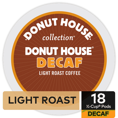 Donut House Collection Decaf Extra Bold K-Cup Coffee Pods, Dark Roast, 18 Count for Keurig Brewers