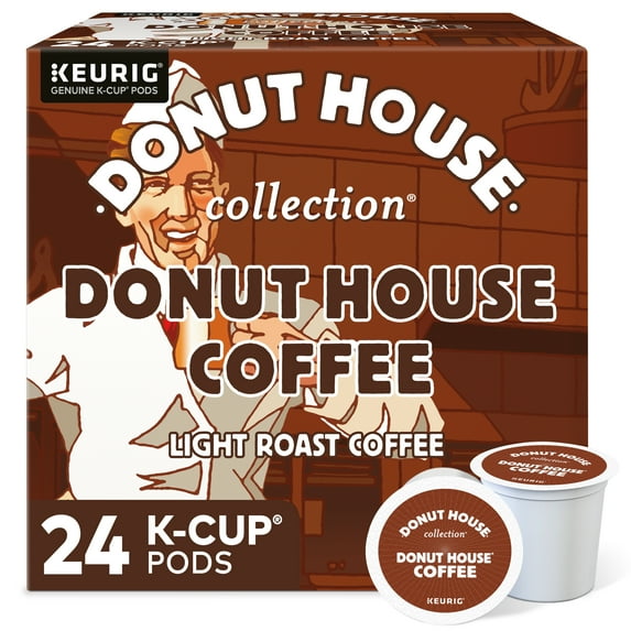 Donut House Collection Donut House K-Cup Coffee Pods, Light Roast, 24 Count for Keurig Brewers