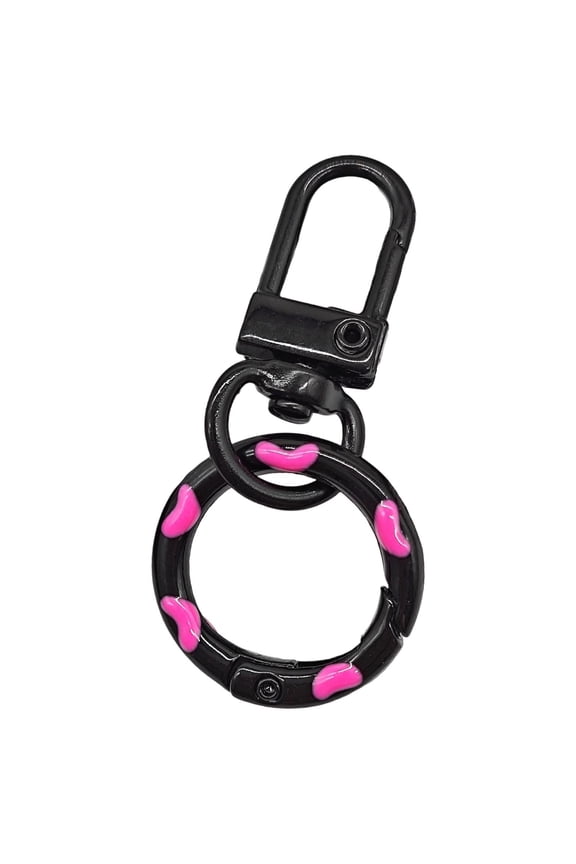 Donut Keychain with Spring Hook and Door Knob , Candy Color Enamel Cute Key Chain Accessory for Bags, Keys, and Adults