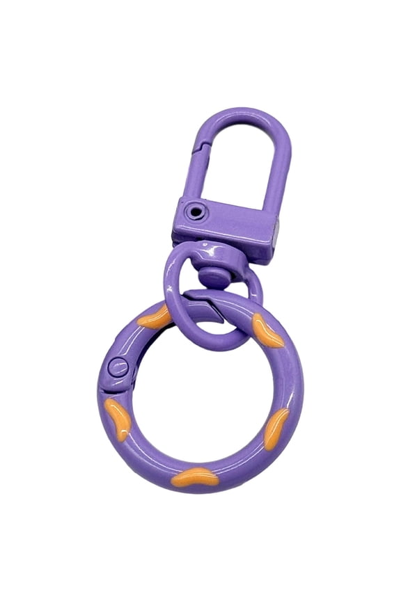 Donut Keychain with Spring Hook and Door Knob , Candy Color Enamel Cute Key Chain Accessory for Bags, Keys, and Adults