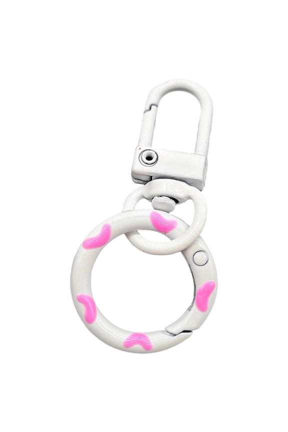 Donut Keychain with Spring Hook and Door Knob , Candy Color Enamel Cute Key Chain Accessory for Bags, Keys, and Adults