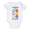 thumbnail image 1 of Donut Kids Tshirt Baby Working On My Six Pack Baby Bodysuit Newborn Outfit Baby Shower Gift 3-6m White, 1 of 1